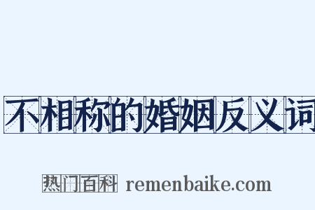 不相称的婚姻反义词是什么意思的图片